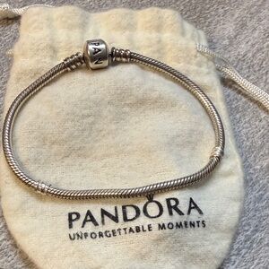 Pandora Silver Snake Chain Bracelet with Signature Clasp